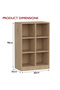 Wooden Display Shelves with 6 Storage Compartment, Freestanding, Light Imperia - 2