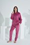 Soft Kangaroo Pocket Hooded Velvet Women's Tracksuit Set - 2