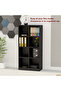 Wooden Display Shelves with 8 Storage Compartment, Freestanding Files, Showpieces, Black - 3