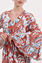 2454 Patterned Long Dress - Claret Red - 3