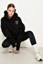 Unisex Oversize Sweatshirt Hoodie Normal People Scare Me Printed Black – Hooded, 3 Thread Fleece - 3