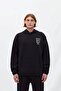 Unisex Oversize Sweatshirt Hoodie Normal People Scare Me Printed Black – Hooded, 3 Thread Fleece - 5