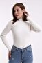 Half Fisherman Ribbed Badi Sweater 1246 Ecru - 2