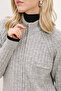 15863 Zippered Knitwear Cardigan - Gray - 4