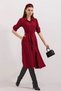 Women's Burgundy Belted Shirt Dress 2442 - 2