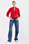 15863 Zippered Knitwear Cardigan - Red - 2