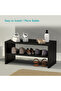 2-Tier Stackable Shoe Rack, Wooden 2-Shelf Shoe Shoes , Black - 4