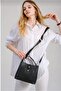 Women's Lock Detailed Hand and Shoulder Bag - 3