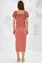 Women's Dried Rose Slit Summer Knitted Dress 2396 - 5