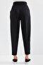 6637 High Waist Striped Fabric Pants - Black - 7