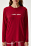 Women's Dream Extra Soft Crew Neck Red Pajama Set - 3