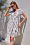 2352 V-Neck Short Dress - B.Brown - 4