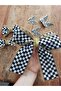 Checkered Bow (15 and 20 cm 2 Pieces Bow), Checkered Ribbon, Ornament, Decoration, New Year - 5