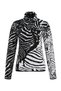 Intarsia Jacquard Patterned Black and White Knitwear - 8