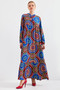 1627 Collar Lace-Up Hijab Dress - A.Cobalt Blue - 5
