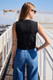 6794 سترة منسوجة مخططة - أسود - 6