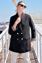 0704 Black Blazer Jacket - Button Detailed
