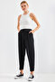 6637 High Waist Striped Fabric Pants - Black - 2
