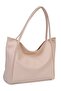 Women's Faux Leather Large Size Casual Shoulder Bag Cream