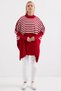 15783 Slit Poncho Sweater - F.Burgundy - 3