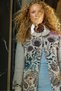 Women's High Collar Colorful Floral Long Wool Cardigan V.Beige - 4