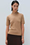Women's Sweater - Brown, Half-Neck
