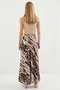 Women's Patterned Satin Skirt 15877 - Ecru - 5