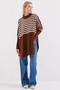 15783 Slit Poncho Sweater - F.Brown - 3