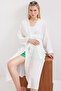 5835 Slit Summer Kimono - White