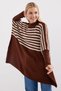 15783 Slit Poncho Sweater - F.Brown - 5