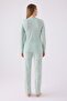 Women's Nile Green Start Somewhere Long Sleeve Pajamas Set - 4