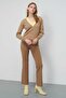 Women's V-Neck Camel Sweater - 3