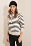 15808 Buttoned Sweater - White - 2