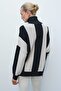 Thick Striped Black and White Women's Sweater - 3