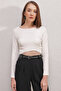 0444 Crop Chain Blouse - White - 4