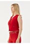 V-Neck Woven Stylish Red Vest with Belt Detail - 7