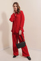 5858 Knitted Two-Piece Set - Red - 3