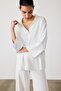 Women's - White Shirt Collar Sweater - 2