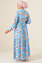 2144 Magnificent Collar Hijab Dress - Light Blue - 6
