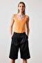 U Collar Orange Sleeveless Women's Tank Top