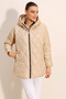 5181 Hooded Quilted Coat - Beige - 4