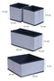 4-Piece Dark Blue Striped Cabinet-Drawer Organizer Set 28X28X13 (X1) / 28X13X13 (X1) / 13X13X13 (X2) - 3