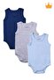 0-3 Years 100% Cotton 3-Piece Interlock Snap-On Athlete Badi Bodysuit Set 3737 - 2
