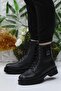 32851 Black Comfortable Non-Slip Sole Genuine Leather Women's Boots - 3