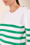 15820 Button Detailed Striped Sweater - C.Green - 2