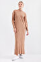 15839 Full-length Knitwear Dress - Tan