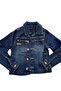 Children's Dark Color Button Detailed Denim Jacket - 3