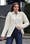 15856 Hair Braided Cardigan - Ecru