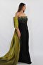 Black Green Women's Evening Dress - Stylish and Comfortable