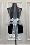 White Wide Sequin and Pearl Bridal Veil Set, Henna Night Cover Alı 6 Pieces - 4